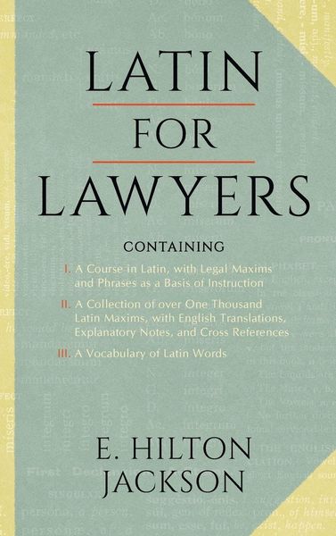 Produktbild: Latin for Lawyers. Containing