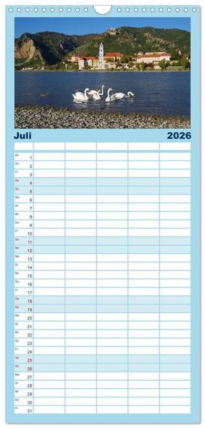 Produktbild: Familienplaner 2026 - Die Wachau - Bezaubernde Orte an der Donau mit 5 Spalten (Wandkalender, 21 x 45 cm) CALVENDO