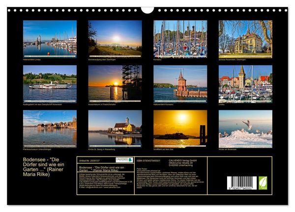 Produktbild: Bodensee - "Die D&ouml;rfer sind wie ein Garten ..." (Rainer Maria Rilke) (Wandkalender 2026 DIN A3 quer), CALVENDO Monatskalender