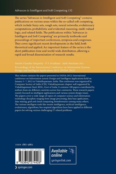 Produktbild: Proceedings of the International Conference on Information Systems Design and Intelligent Applications 2012 (India 2012) held in Visakhapatnam, India,