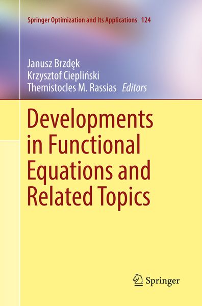 Produktbild: Developments in Functional Equations and Related Topics
