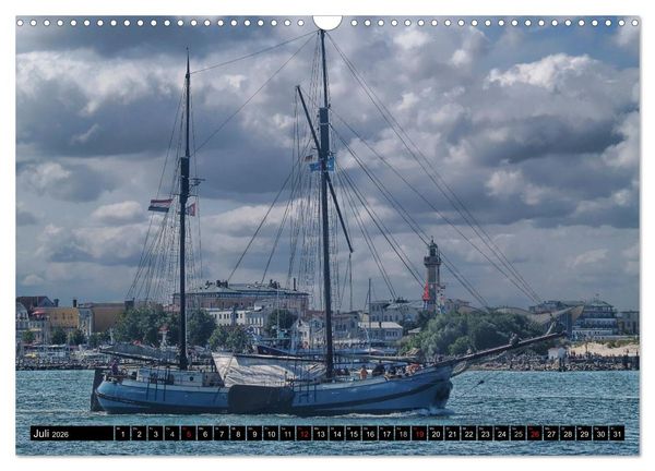 Produktbild: Segelschiffe vor Warnem&uuml;nde (Wandkalender 2026 DIN A3 quer), CALVENDO Monatskalender