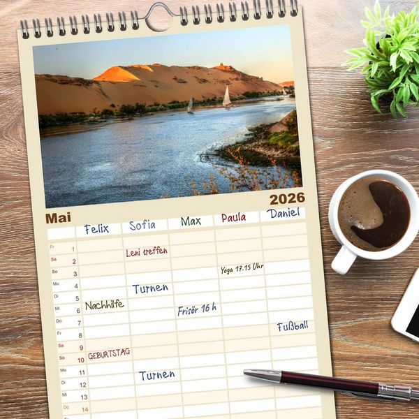 Produktbild: Familienplaner 2026 - &Auml;gypten - Impressionen mit 5 Spalten (Wandkalender, 21 x 45 cm) CALVENDO