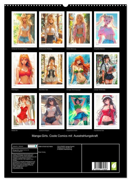Produktbild: Manga-Girls. Coole Comics mit Ausstrahlungskraft (hochwertiger Premium Wandkalender 2026 DIN A2 hoch), Kunstdruck in Hochglanz