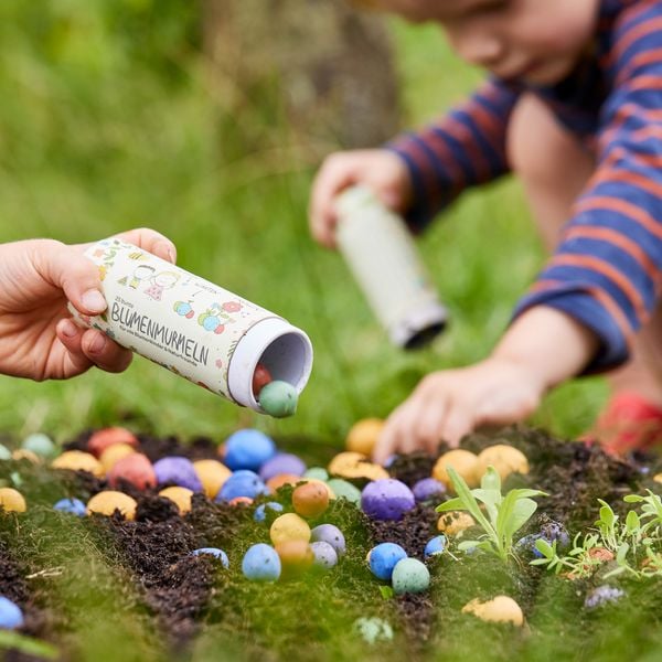 Produktbild: 25 bunte Blumenmurmeln in der Dose