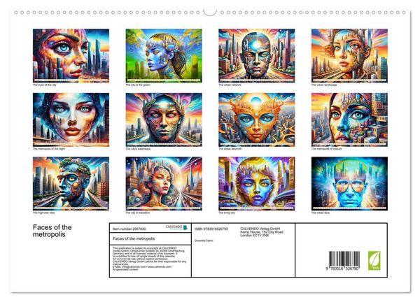 Produktbild: Faces of the metropolis (High Quality Premium Wall Calendar 2026 DIN A2 landscape),CALVENDO 12 Month Wall Calendar