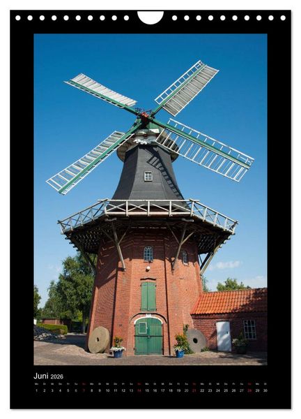 Produktbild: Windm&uuml;hlen in Deutschland (Wandkalender 2026 DIN A4 hoch), CALVENDO Monatskalender