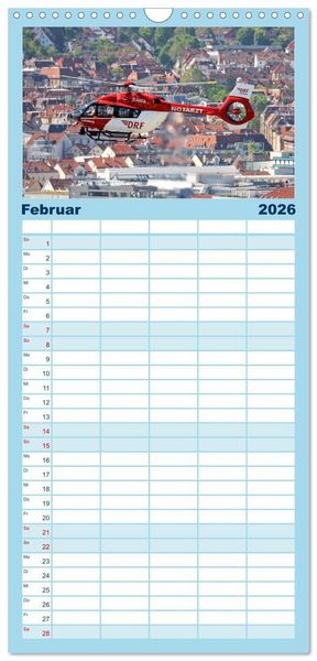 Produktbild: Familienplaner 2026 - Helikopter in der Luft 2.0 mit 5 Spalten (Wandkalender, 21 x 45 cm) CALVENDO
