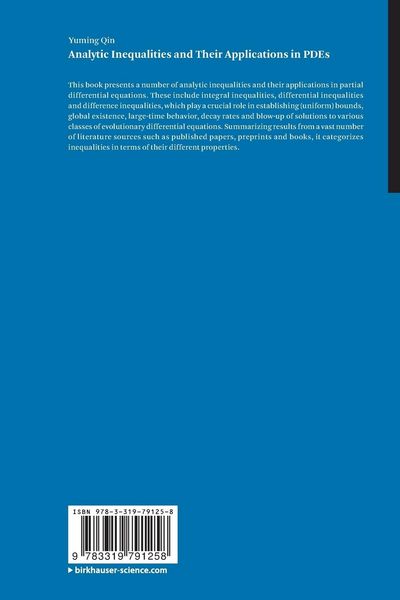 Produktbild: Analytic Inequalities and Their Applications in PDEs