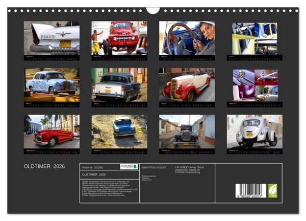 Produktbild: OLDTIMER 2026 (Wandkalender 2026 DIN A3 quer), CALVENDO Monatskalender