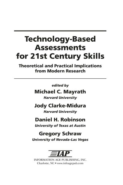 Produktbild: Technology-Based Assessments for 21st Century Skills