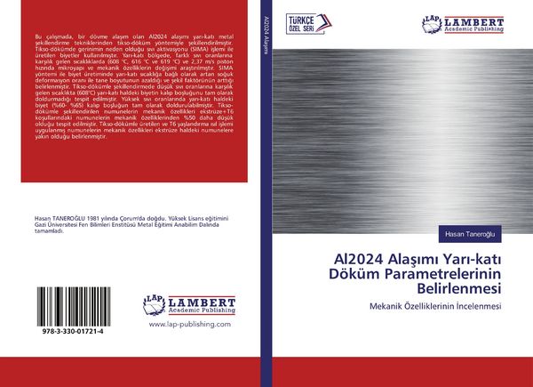 Produktbild: Al2024 Ala&iquest;&iquest;m&iquest; Yar&iquest;-kat&iquest; D&ouml;k&uuml;m Parametrelerinin Belirlenmesi