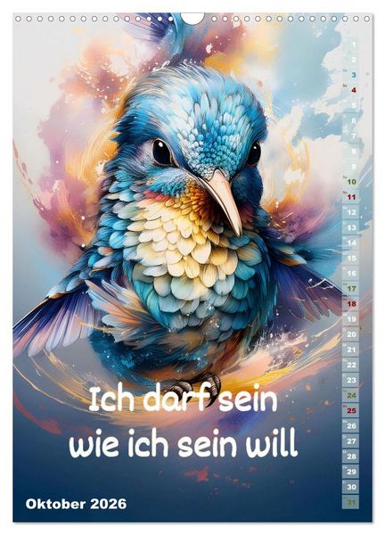 Produktbild: Ich bin stark - Ein tierischer Affirmationskalender (Wandkalender 2026 DIN A3 hoch), CALVENDO Monatskalender