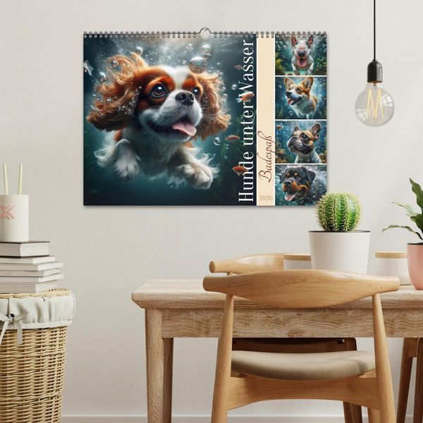 Produktbild: Badespa&szlig; - Hunde unter Wasser (Wandkalender 2026 DIN A3 quer), CALVENDO Monatskalender