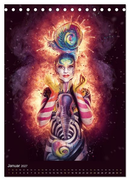 Produktbild: Bodypainting Adventures (Tischkalender 2027 DIN A5 hoch), CALVENDO Monatskalender