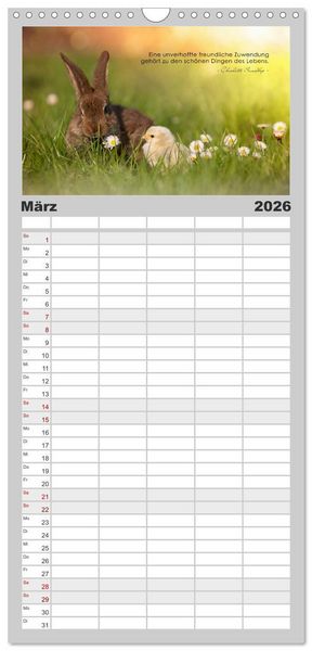 Produktbild: Familienplaner 2026 - Mit guten Gedanken durch das Jahr mit 5 Spalten (Wandkalender, 21 x 45 cm) CALVENDO