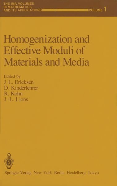 Produktbild: Homogenization and Effective Moduli of Materials and Media