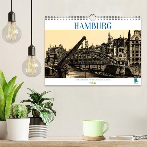 Produktbild: Hamburg: Die Hafenstadt auf historischen Stichen (Wandkalender 2026 DIN A4 quer), CALVENDO Monatskalender