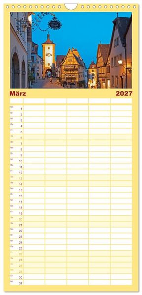 Produktbild: Familienplaner 2027 - Rothenburg ob der Tauber - Mittelalter in Mittelfranken mit 5 Spalten (Wandkalender, 21 x 45 cm) CALVENDO