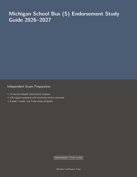 Produktbild: Michigan School Bus (S) Endorsement Study Guide 2026-2027