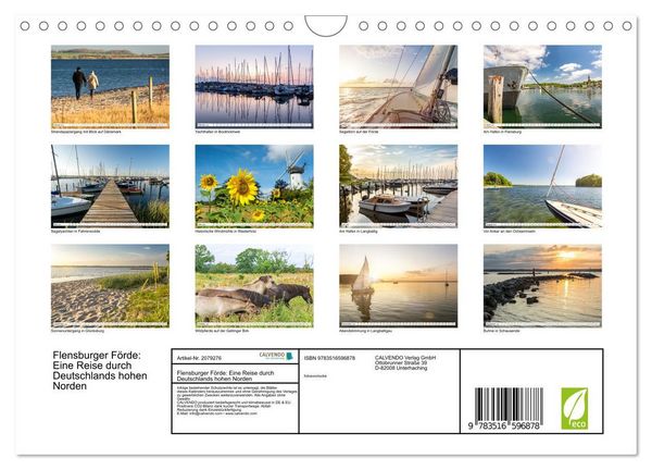 Produktbild: Flensburger F&ouml;rde: Eine Reise durch Deutschlands hohen Norden (Wandkalender 2026 DIN A4 quer), CALVENDO Monatskalender