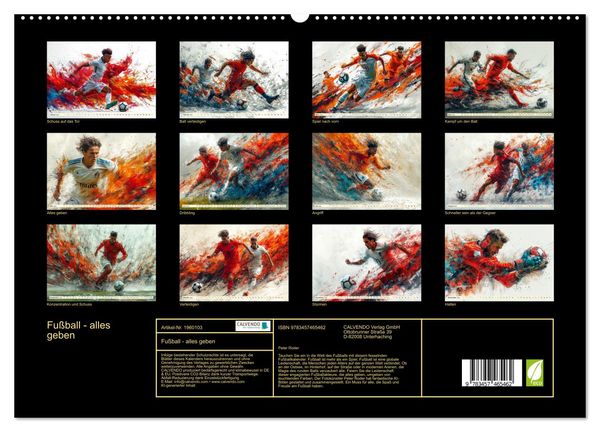 Produktbild: Fu&szlig;ball - alles geben (hochwertiger Premium Wandkalender 2026 DIN A2 quer), Kunstdruck in Hochglanz