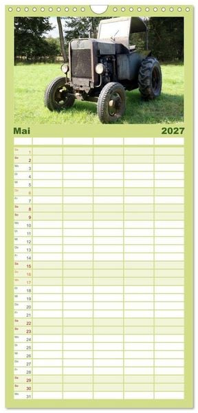 Produktbild: Familienplaner 2027 - Rostige alte Traktoren mit 5 Spalten (Wandkalender, 21 x 45 cm) CALVENDO