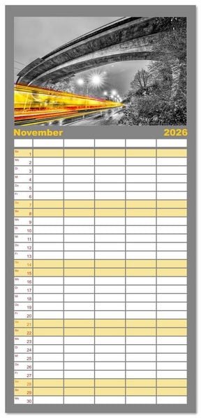 Produktbild: Familienplaner 2026 - Malerisches Stuttgart mit 5 Spalten (Wandkalender, 21 x 45 cm) CALVENDO