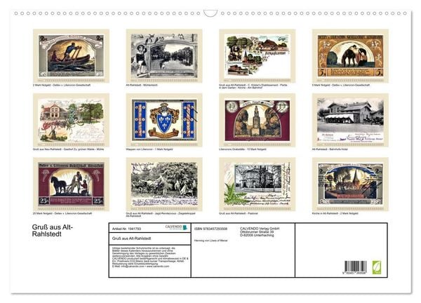 Produktbild: Gru&szlig; aus Alt-Rahlstedt (Wandkalender 2026 DIN A2 quer), CALVENDO Monatskalender