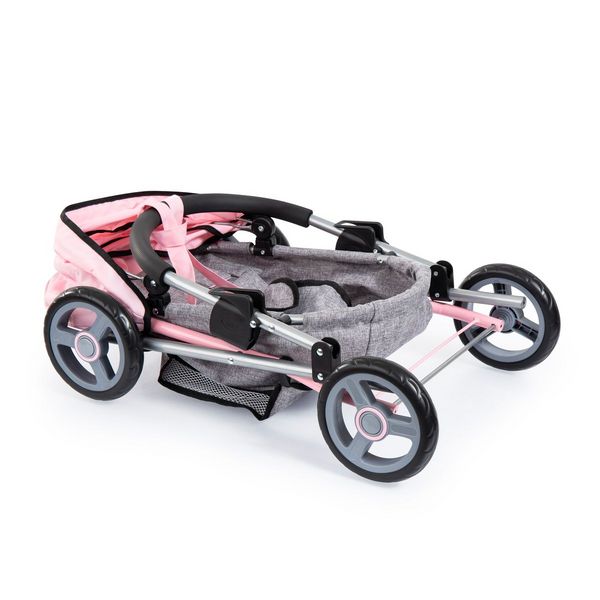 Produktbild: Puppenwagen Cosy grau/rosa 63x34x58cm