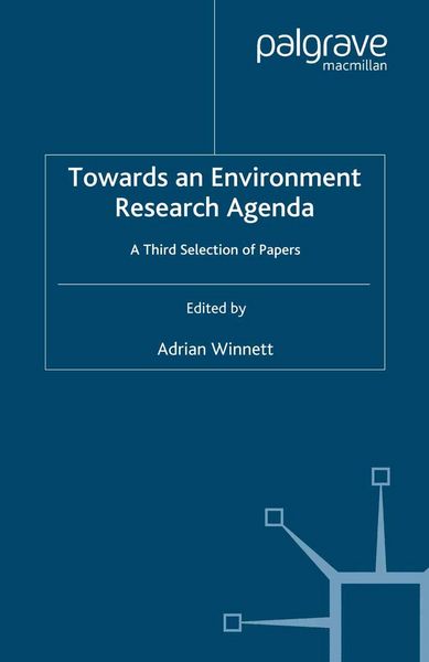 Produktbild: Towards an Environment Research Agenda