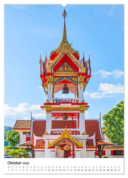 Produktbild: Wat Chalong - Tempel mit ganz speziellem Charme (hochwertiger Premium Wandkalender 2026 DIN A2 hoch), Kunstdruck in Hochglanz