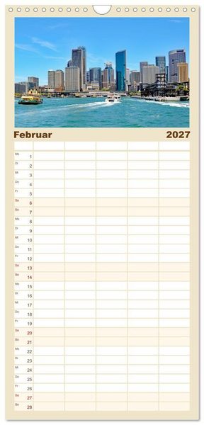 Produktbild: Familienplaner 2027 - Sydney - beeindruckende Metropole mit 5 Spalten (Wandkalender, 21 x 45 cm) CALVENDO
