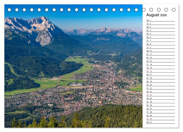 Produktbild: Garmisch-Partenkirchen - Bayerischer Charme im Werdenfelser Land (Tischkalender 2026 DIN A5 quer), CALVENDO Monatskalender
