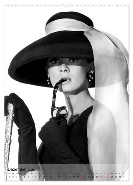 Produktbild: Hollywood-Diva - Audrey Hepburn (hochwertiger Premium Wandkalender 2026 DIN A2 hoch), Kunstdruck in Hochglanz