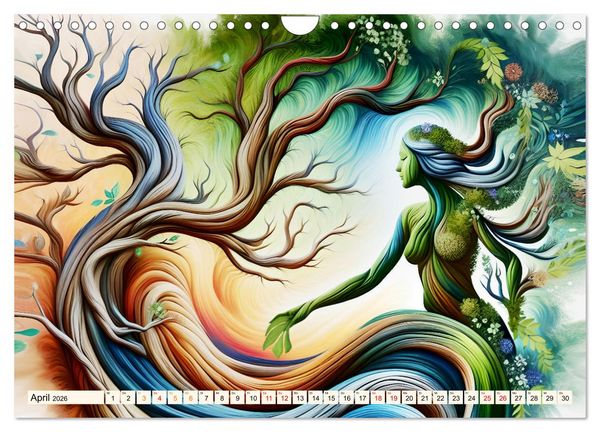 Produktbild: Lebendige Natur - Mystische Baumgeister (Wandkalender 2026 DIN A4 quer), CALVENDO Monatskalender
