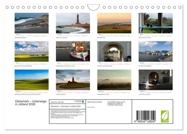 Produktbild: D&auml;nemark &ndash; Unterwegs in J&uuml;tland 2026 (Wandkalender 2026 DIN A4 quer), CALVENDO Monatskalender