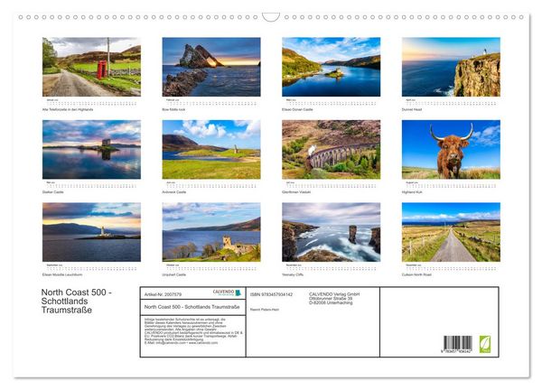 Produktbild: North Coast 500 - Schottlands Traumstra&szlig;e (Wandkalender 2026 DIN A2 quer), CALVENDO Monatskalender