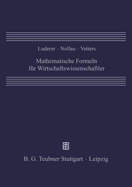 Produktbild: Mathematische Formeln f&uuml;r Wirtschaftswissenschaftler