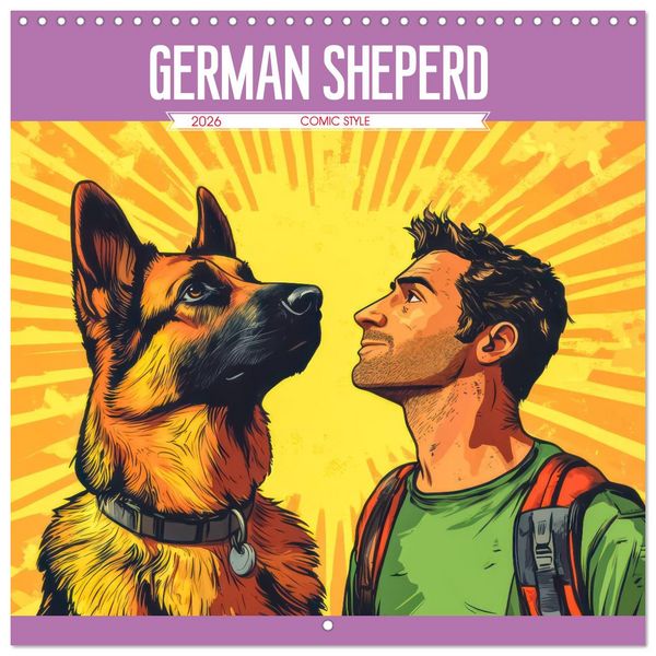 Produktbild: German Sheperd - Comic Style (Wall Calendar 2026 12 &times; 12 Inch) CALVENDO 12 Month Wall Calendar
