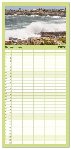 Produktbild: Familienplaner 2026 - S&uuml;dafrika - Landschaft voller Vielfalt und Sch&ouml;nheit mit 5 Spalten (Wandkalender, 21 x 45 cm) CALVENDO