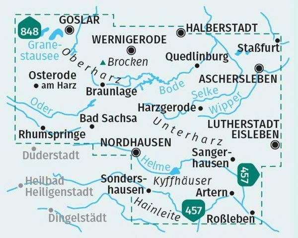 Produktbild: KOMPASS Wanderkarten-Set 450 Harz (2 Karten) 1:50.000
