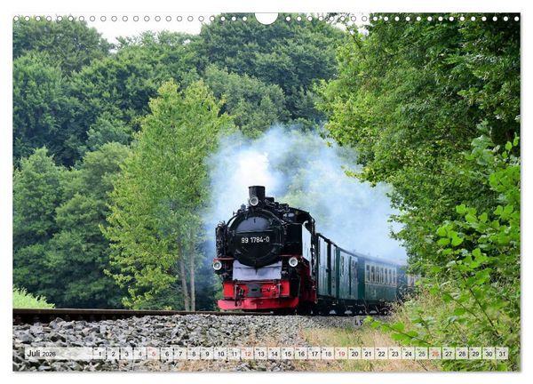 Produktbild: Mit Dampf &uuml;ber die Insel R&uuml;gen (Wandkalender 2026 DIN A3 quer), CALVENDO Monatskalender
