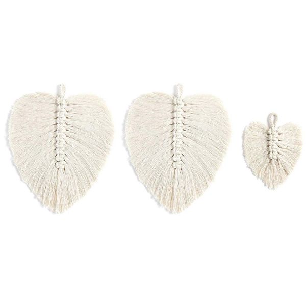 Produktbild: Makramee Set, Bl&auml;tter, 3 Stk &agrave; ca. 17 x 13cm - 22 x 17cm