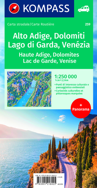 Produktbild: KOMPASS Autokarte S&uuml;dtirol, Dolomiten, Gardasee, Venedig 1:250.000