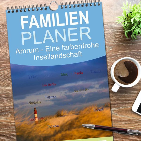 Produktbild: Familienplaner 2026 - Amrum - Eine farbenfrohe Insellandschaft mit 5 Spalten (Wandkalender, 21 x 45 cm) CALVENDO