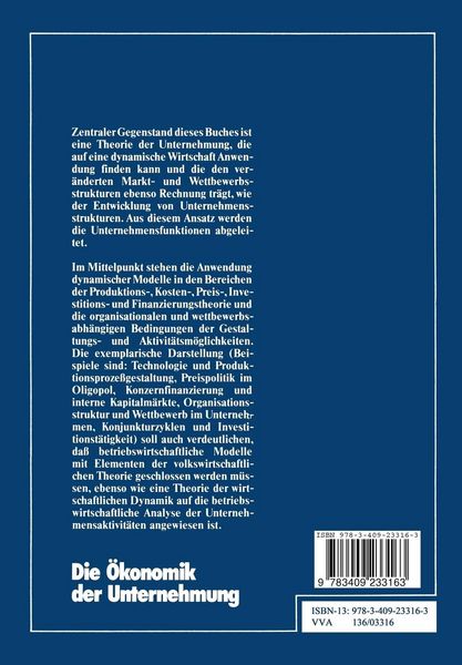 Produktbild: Die &Ouml;konomik der Unternehmung