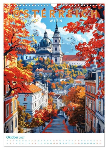 Produktbild: &Ouml;sterreich - Old School Poster Style (Wandkalender 2027 DIN A3 hoch), CALVENDO Monatskalender