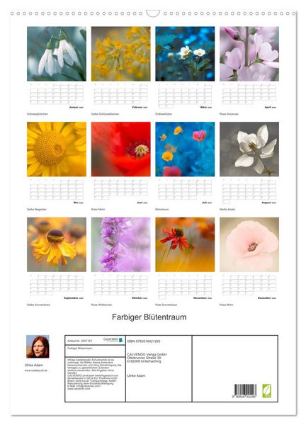 Produktbild: Farbiger Bl&uuml;tentraum (Wandkalender 2026 DIN A2 hoch), CALVENDO Monatskalender