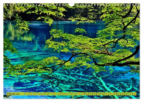 Produktbild: Die magischen Gew&auml;sser von Jiuzhaigou und Huanglong (Wandkalender 2026 DIN A3 quer), CALVENDO Monatskalender